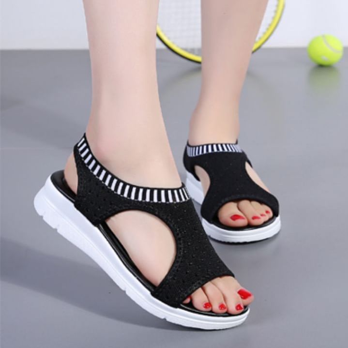 Cutout Sandals Contrast Trim