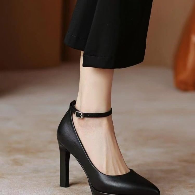 Heel Ankle Strap Stiletto Platform Pointy Sandals