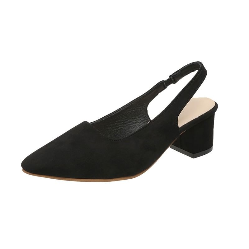 Sandals Printed Slingback Heel Chunky