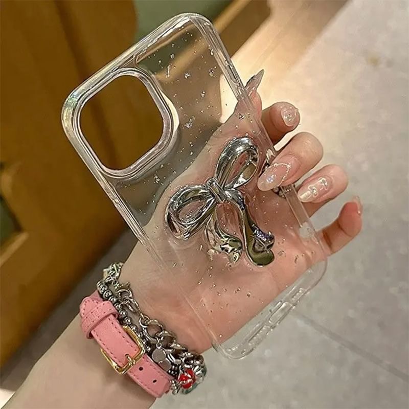 Phone Leaf Bow Gold Case