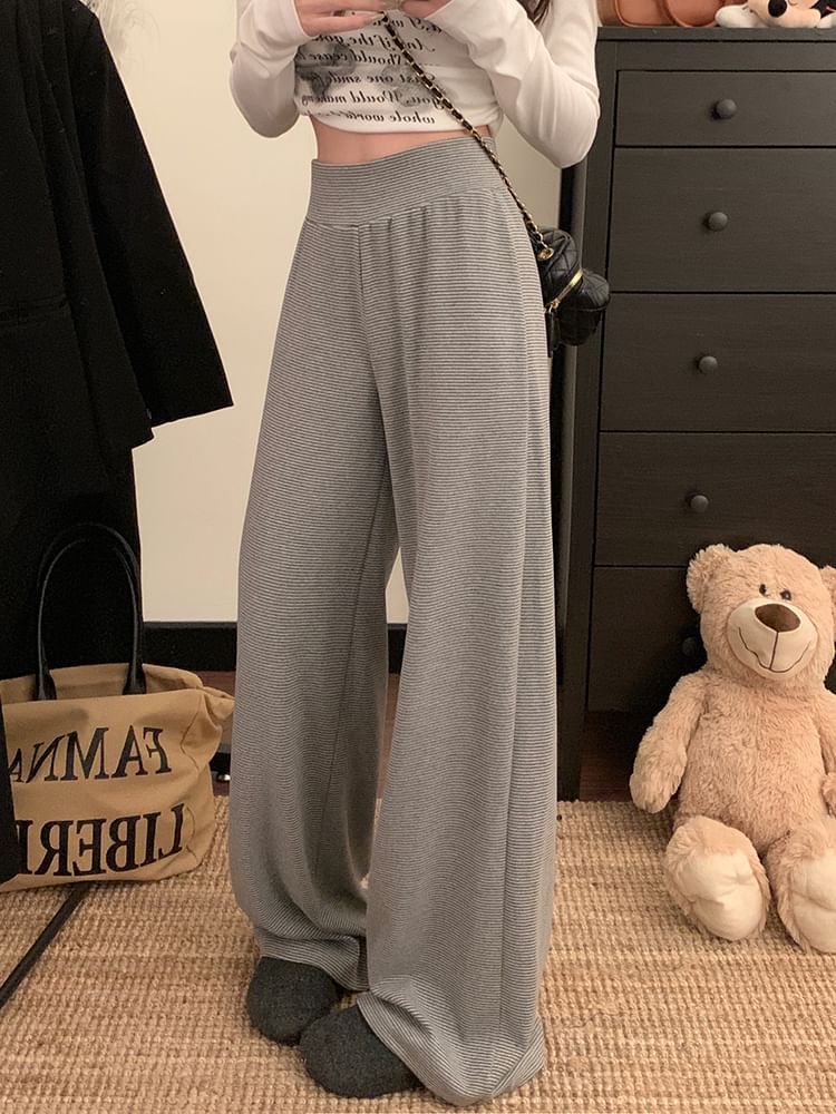 Wholesale Sample High Rise Plain Wide Leg Pants