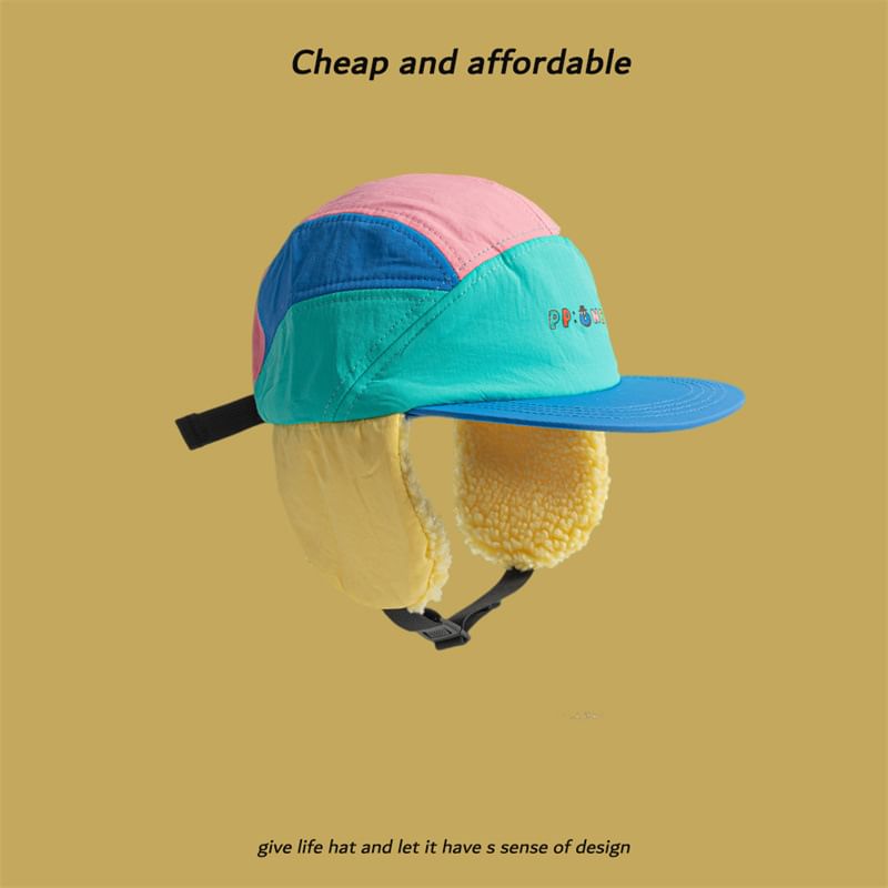 Lettering Block Earflap Cap Color