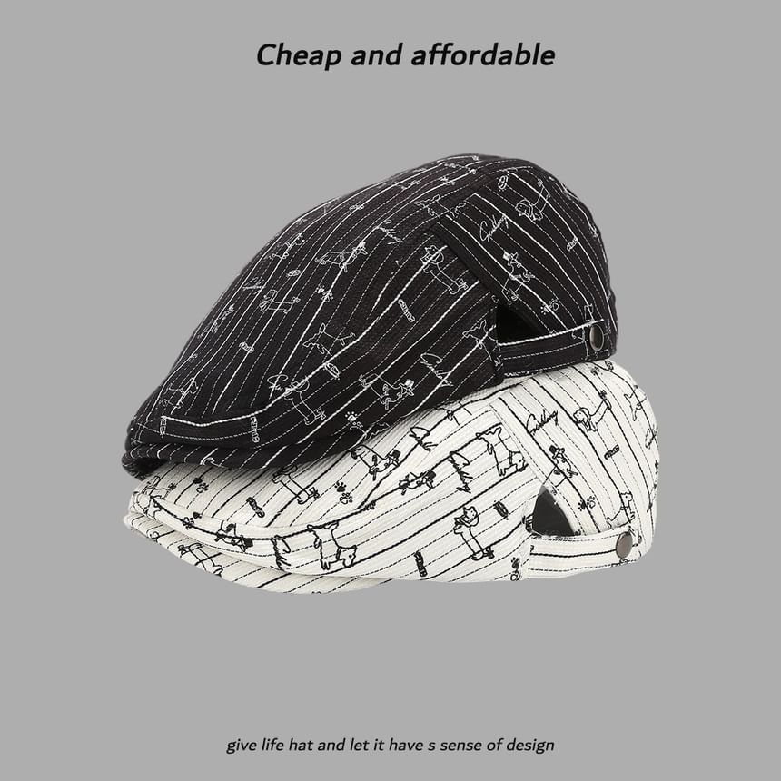 Newsboy Cap Print Dog