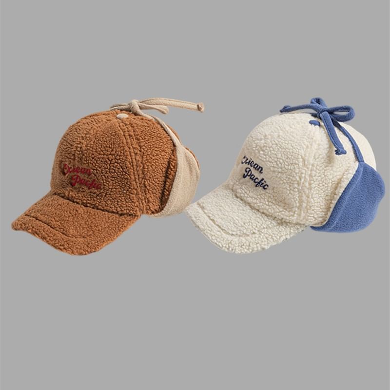 Cap Embroidered Baseball Earflap Lettering