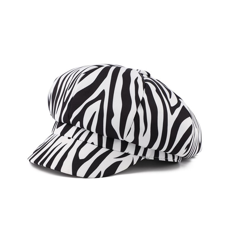 Newsboy Print Animal Cap