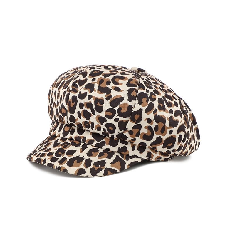 Newsboy Print Animal Cap
