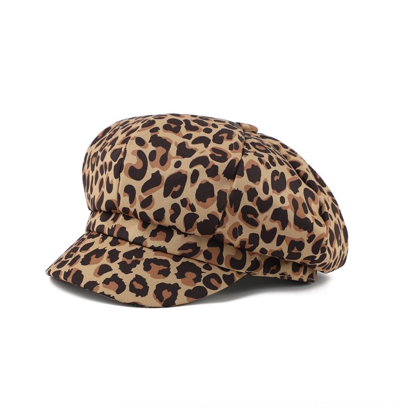 Newsboy Print Animal Cap