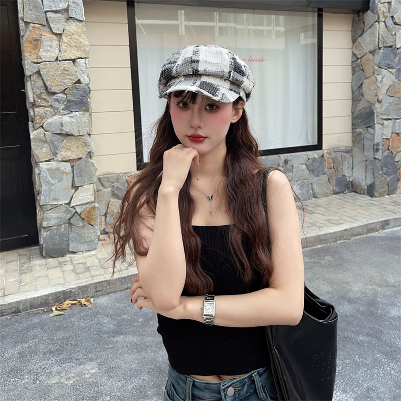 Bucket Patchwork Distressed Hat