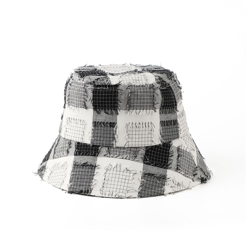 Bucket Patchwork Distressed Hat