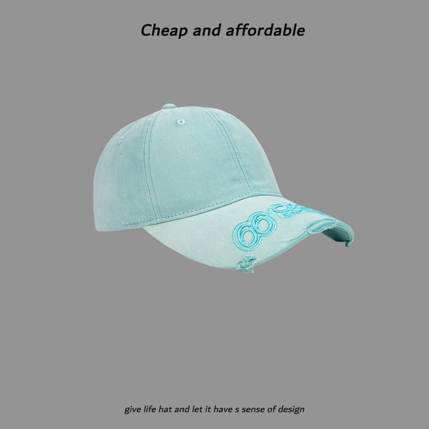 Lettering Embroidered Washed Cap Baseball