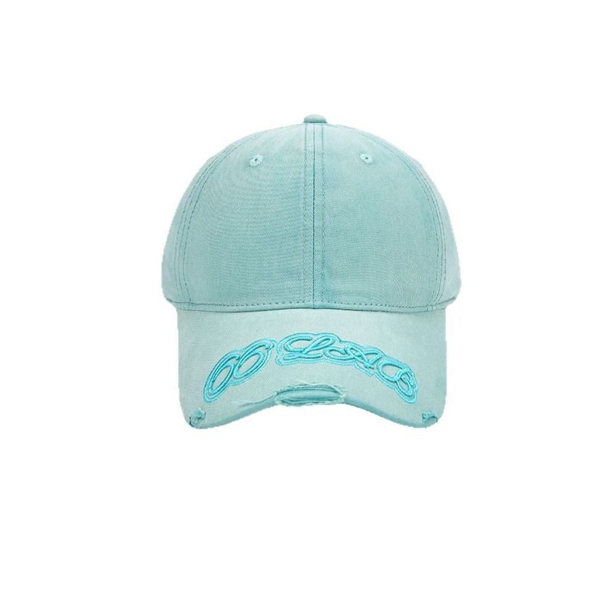 Lettering Embroidered Washed Cap Baseball