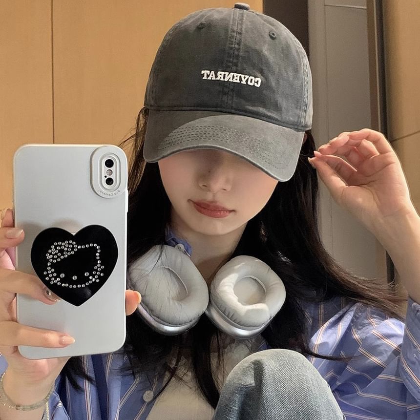 Washed Cap Lettering Embroidered Baseball
