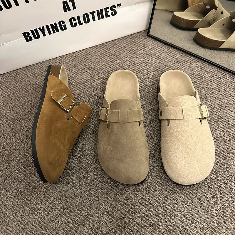 Platform Mules Plain Buckled