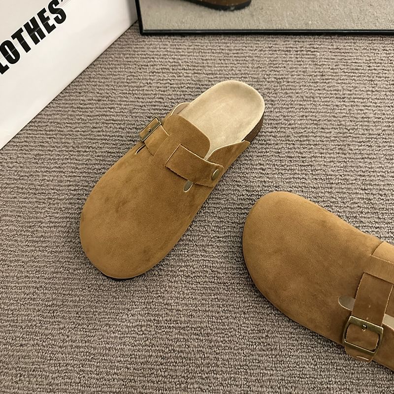 Platform Mules Plain Buckled