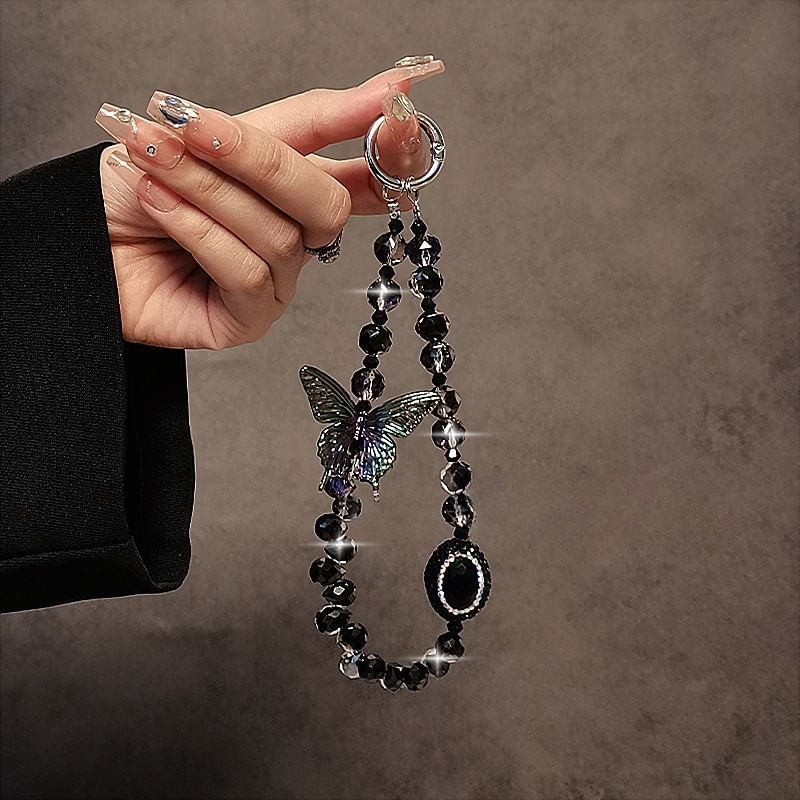 Phone Butterfly Crystal Faux Strap