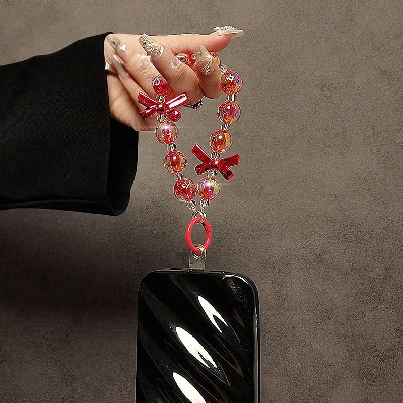 Crystal Phone Bow Strap Faux