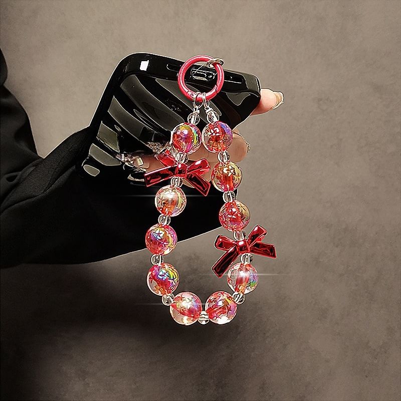Crystal Phone Bow Strap Faux