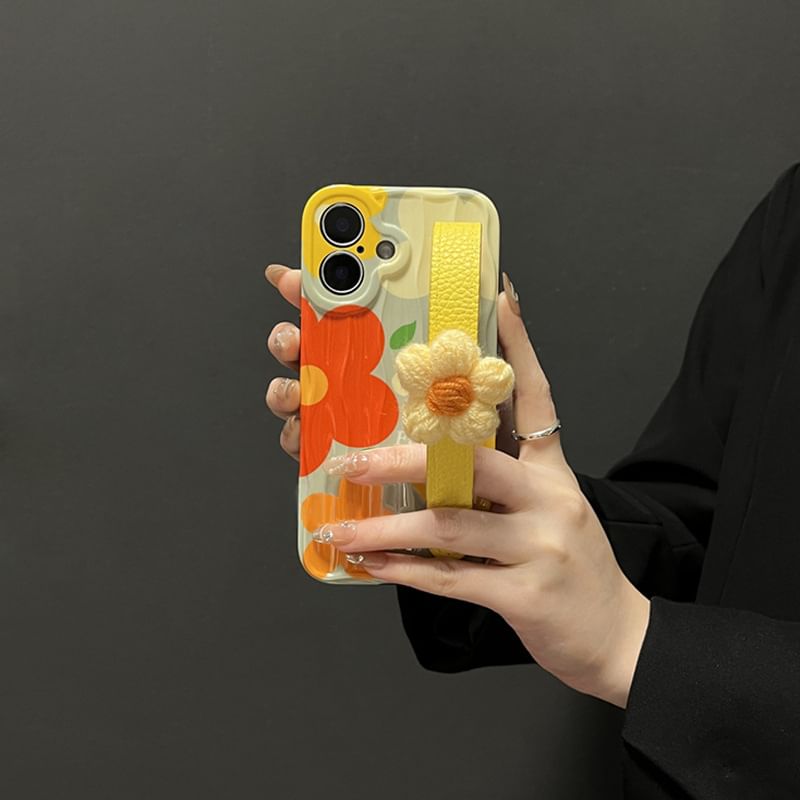 Strap with Phone Floral Case