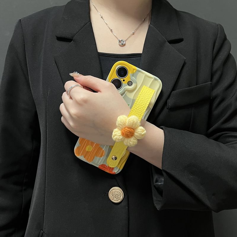 Strap with Phone Floral Case