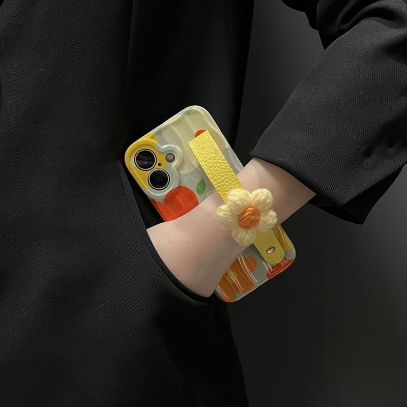 Strap with Phone Floral Case
