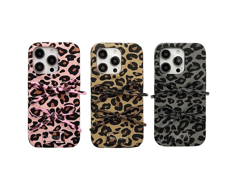 Leopard Case Bow Print Phone