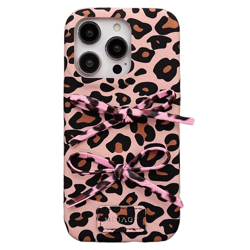 Leopard Case Bow Print Phone