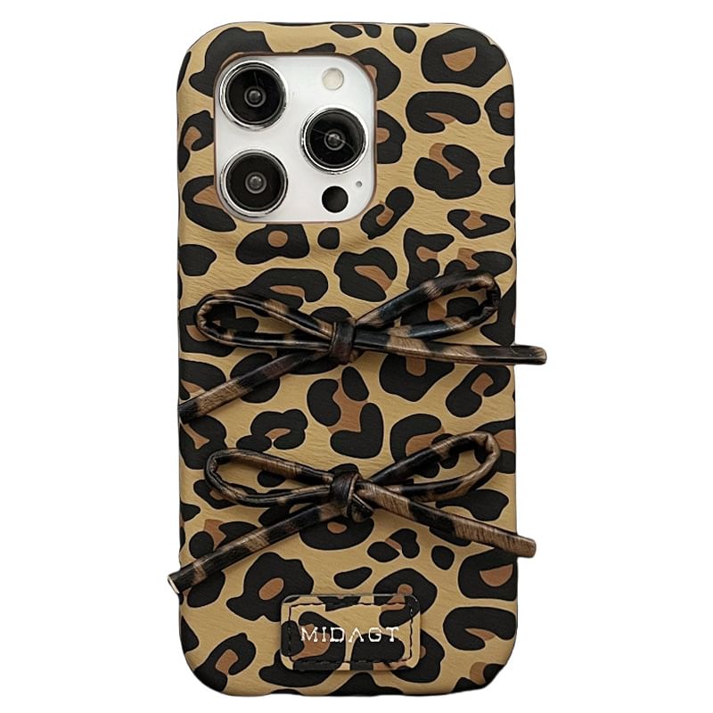 Leopard Case Bow Print Phone