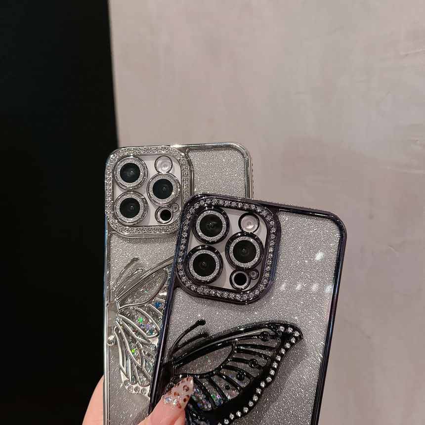 Stand Embellished Butterfly Phone Case