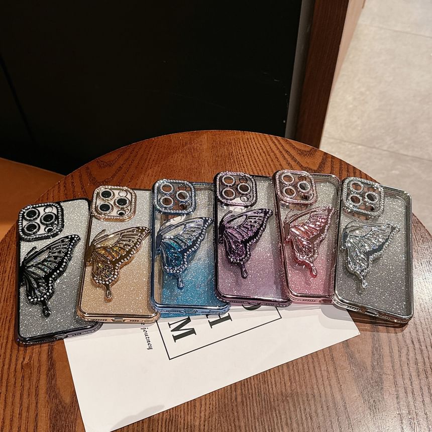 Stand Phone Embellished Case Butterfly