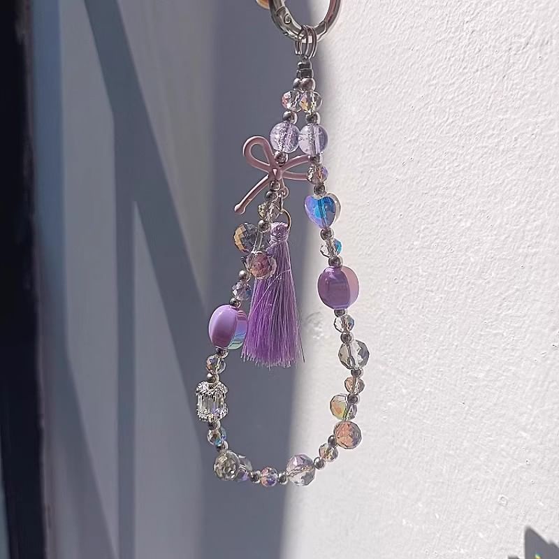 Pad Phone Bow Strap with Crystal Faux Lanyard