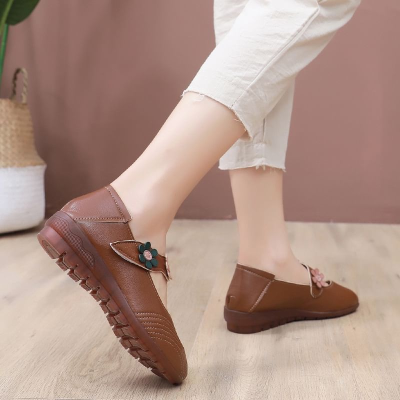 Flower Mary Leather Shoes Detail Jane Faux