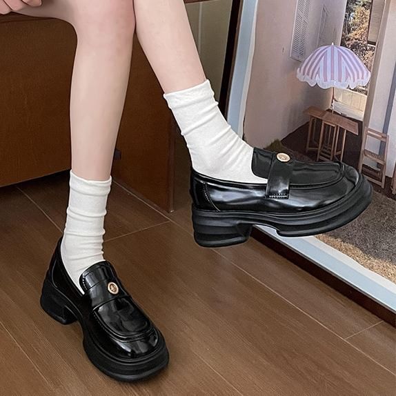 Penny Loafers Platform Buckled