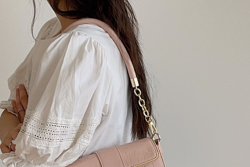 Leather Faux Bag Flap Shoulder