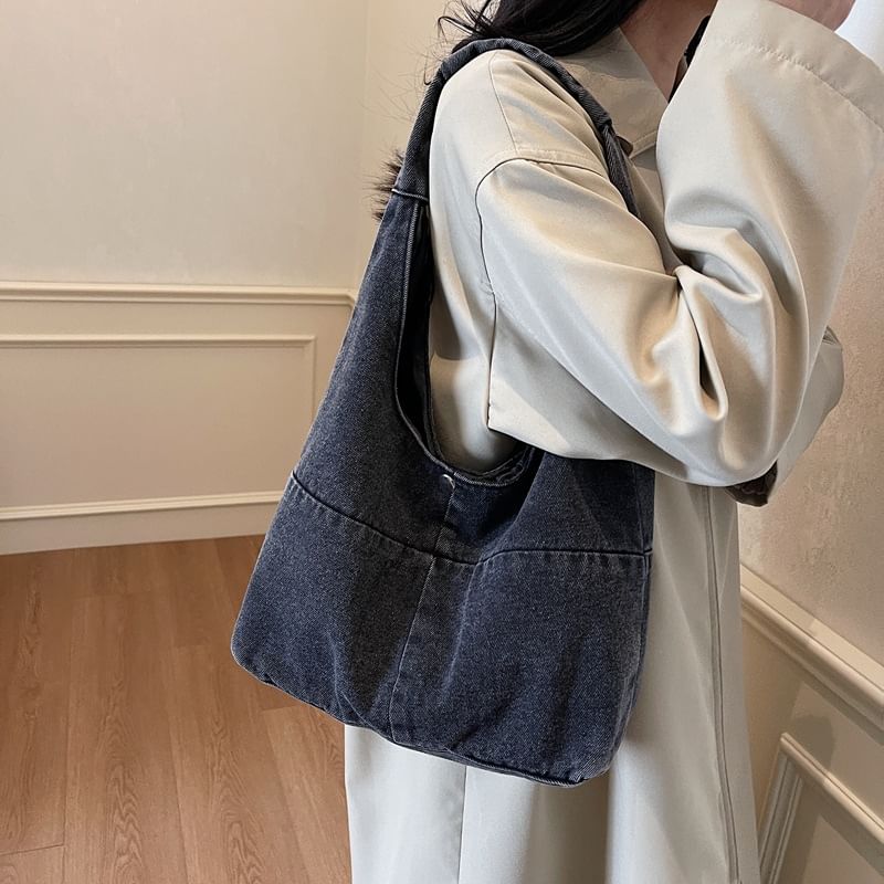 Sample Washed Denim Shoulder Bag