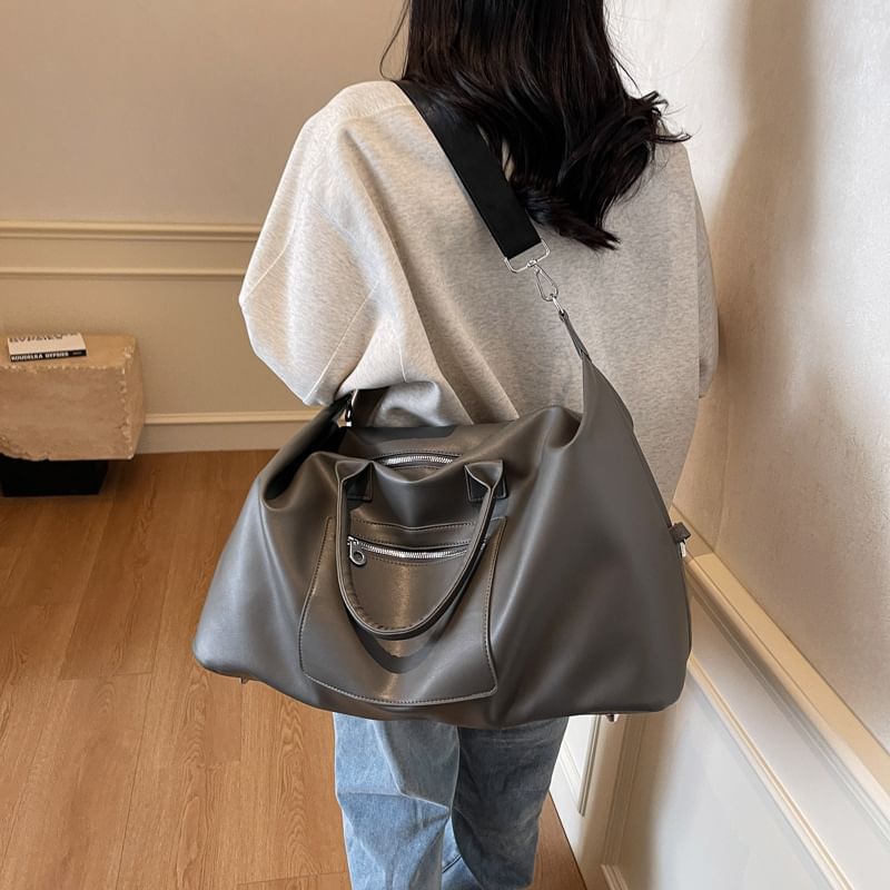 Sample Faux Leather Top Handle Crossbody Bag