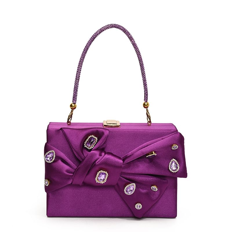 Wholesale Sample Rhinestone Bow Box Crossbody Bag
