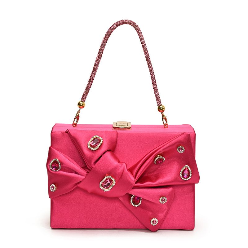Wholesale Sample Rhinestone Bow Box Crossbody Bag