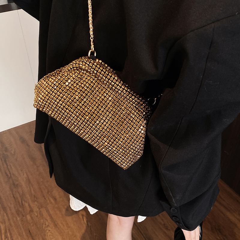 Sample Rhinestone Chain Crossbody Bag