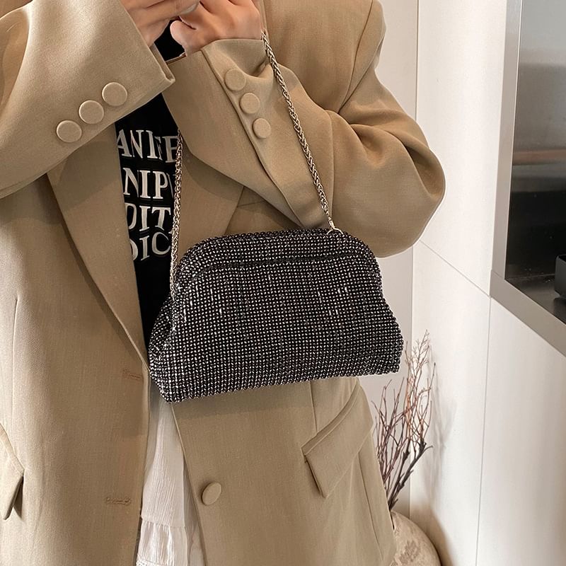 Sample Rhinestone Chain Crossbody Bag