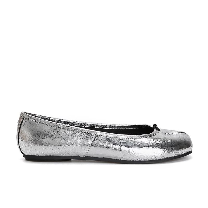 Flats Toe Genuine Leather Metallic Split