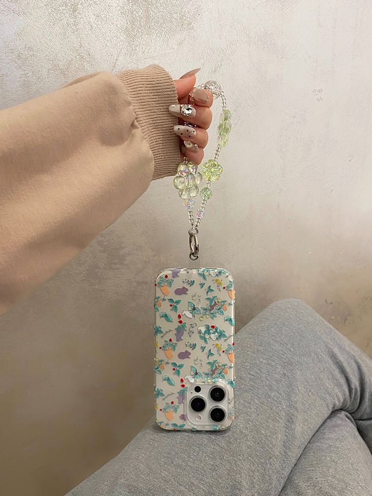 Rabbit Case Strap / Floral Set Phone