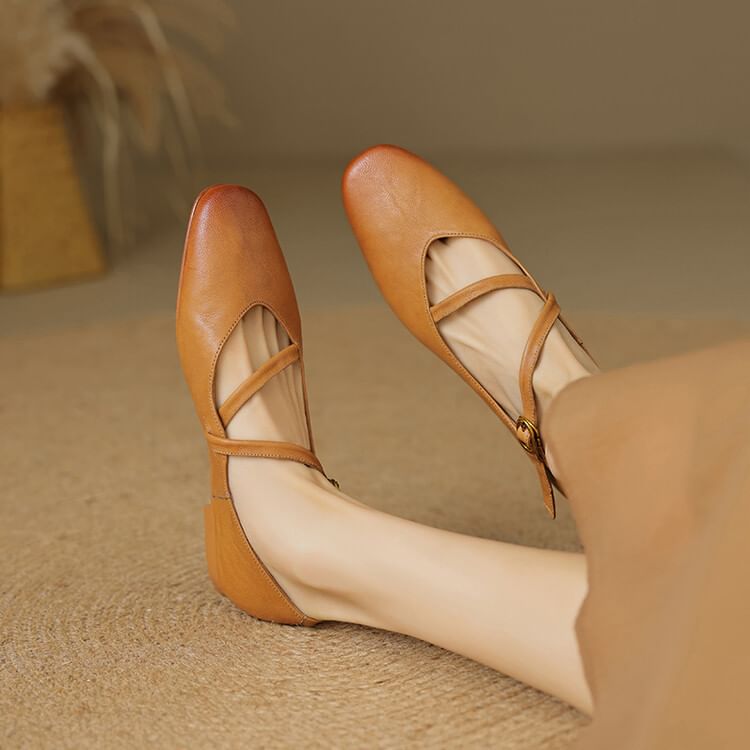 Faux Leather Pointed Flats