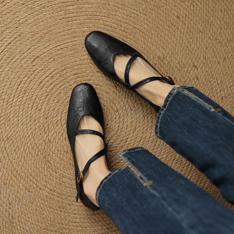 Faux Leather Pointed Flats