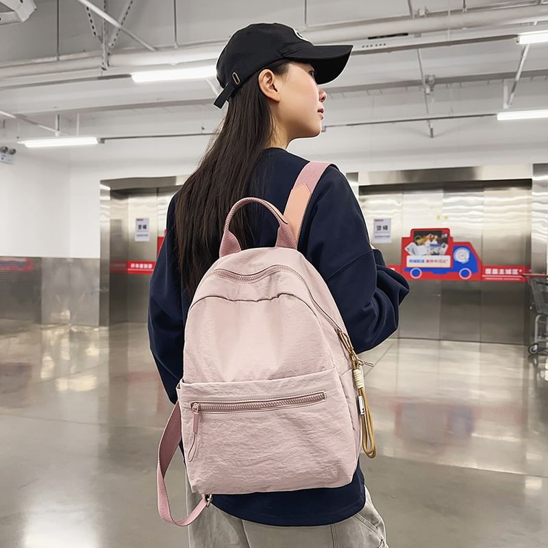 Sample Set: Plain Nylon Laptop Backpack + Bag Charm