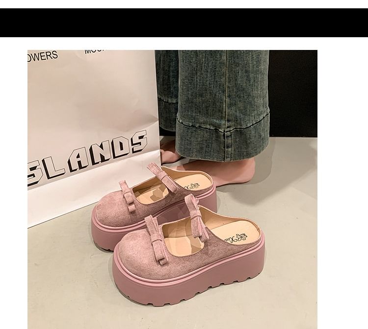 Platform Jane Mules Accent Mary Plain Bow