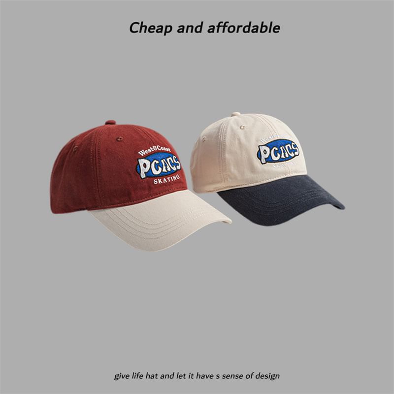 Letter Two-Tone Cap Embroidered