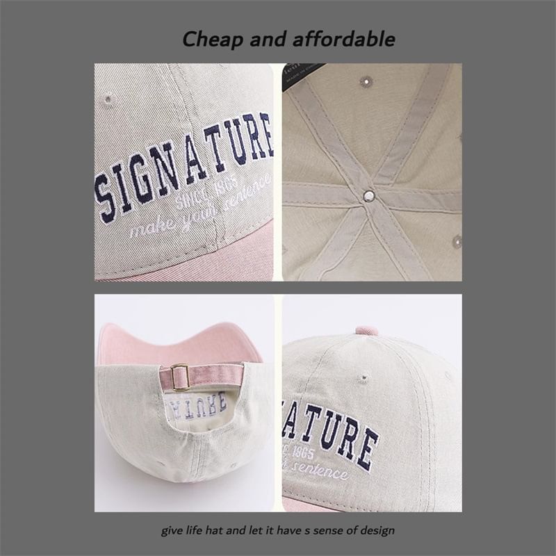 Cap Letter Embroidered Two-Tone