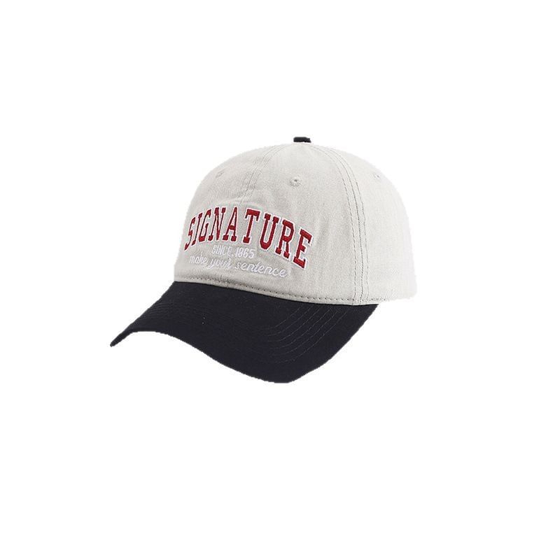 Cap Letter Embroidered Two-Tone