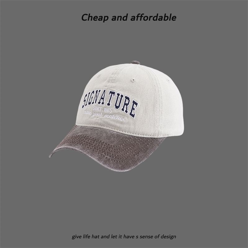 Cap Letter Embroidered Two-Tone