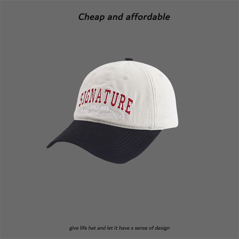 Cap Letter Embroidered Two-Tone